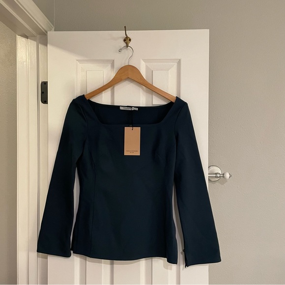 NEW MM Lafleur Jace 1.0 Ponte Top in Deep Sea XS - Picture 6 of 11